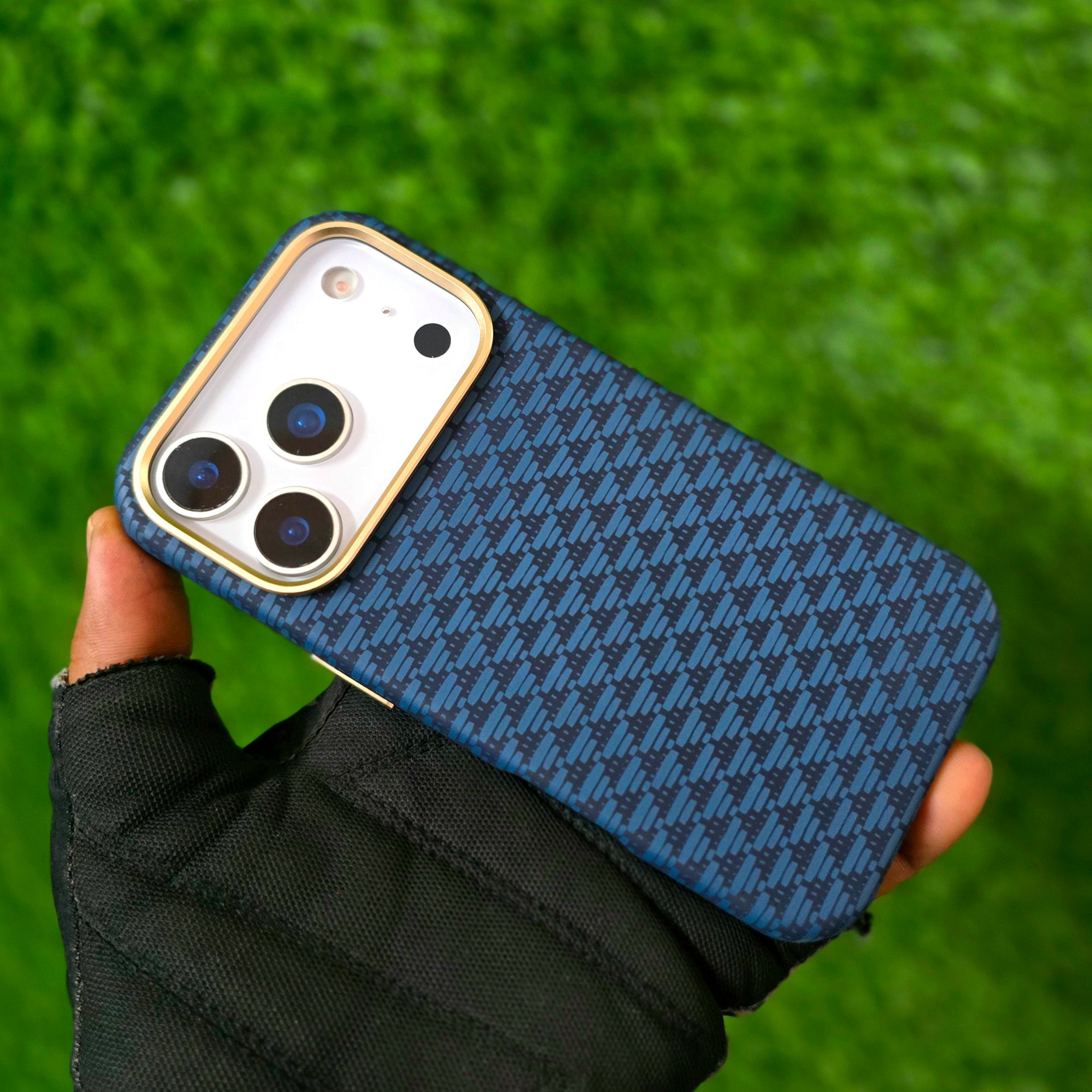 iPhone 17 Pro Max Carbon Cover, SIBLING Series Case with Metal Camera Protection - Blue